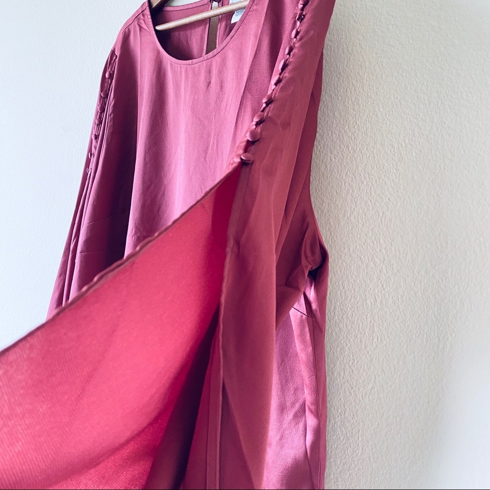 Satin Button Sleeve Blouse